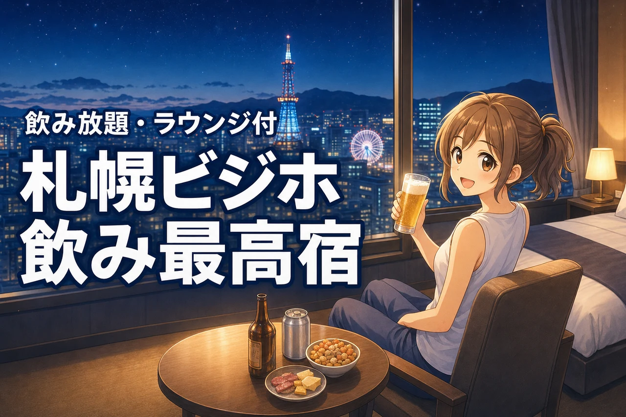 ビジホ飲みが最高すぎる札幌のホテル！無料ラウンジや飲み放題付き宿を紹介